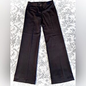 BCBGMaxAzria Elegant Black Satin Flare Leg Pants Trousers Size 2